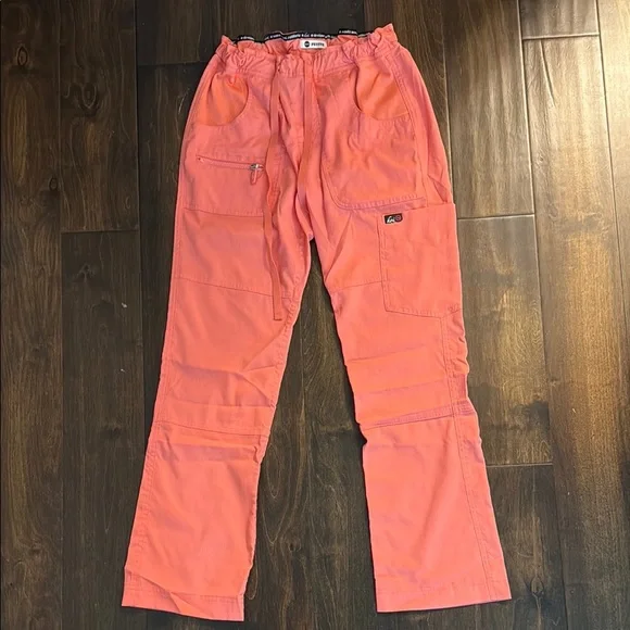 Tie-Dye Scrub Top and Coral Pants Set - Picture 3 of 4